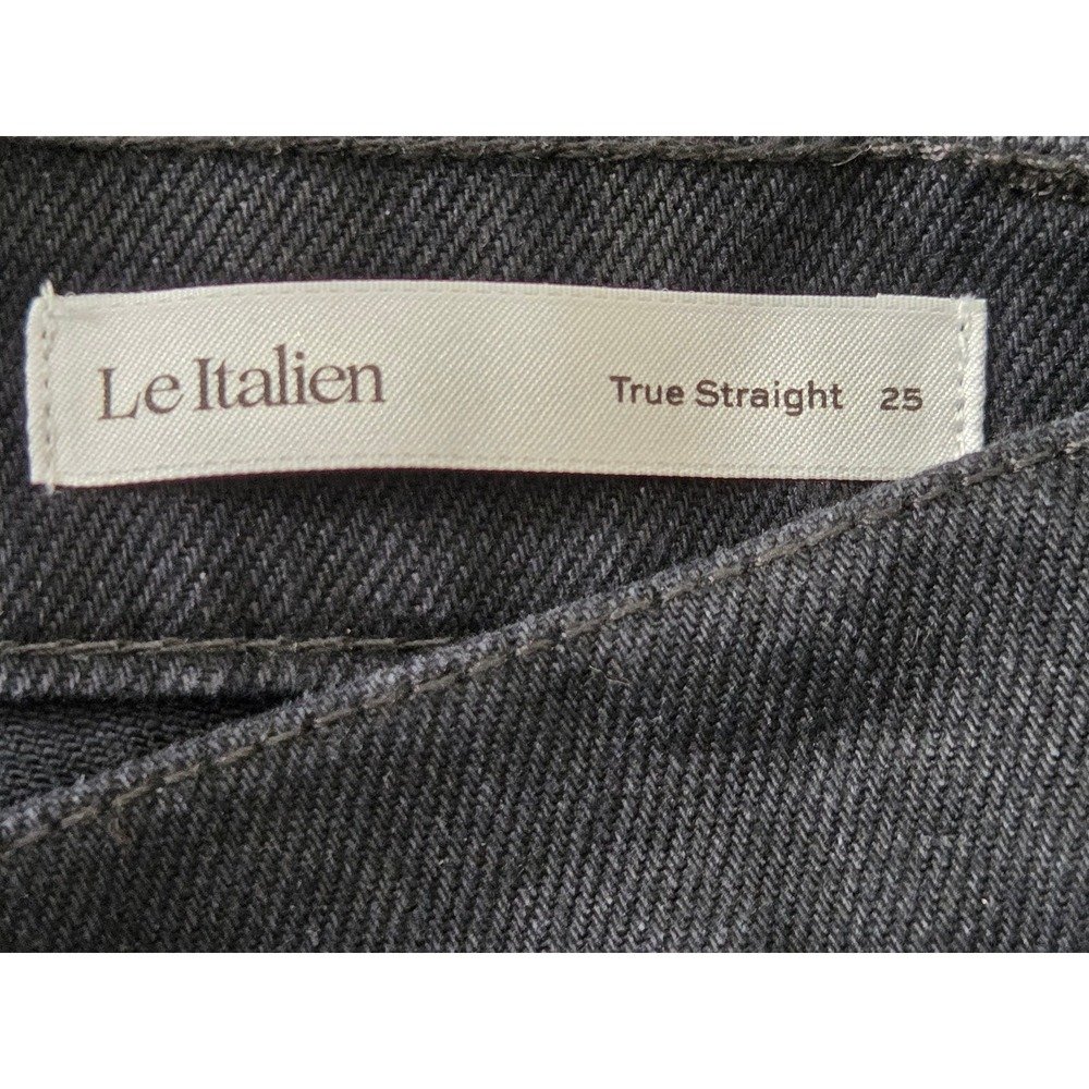 FRAME Le Italien True Straight High Rise Jeans Womens 25 Noir Black NWT $338 - Picture 7 of 12